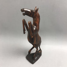 Load image into Gallery viewer, Hand Carved Ironwood Rearing Horse Stallion Statue (12")
