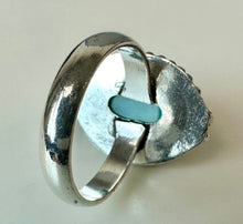 Load image into Gallery viewer, Silver Plated Green Agate Ring sz 9
