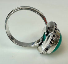 Load image into Gallery viewer, Silver Plated Green Agate Ring sz 9
