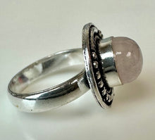 Load image into Gallery viewer, Silver Plated Rose Quartz Ring sz 7.5
