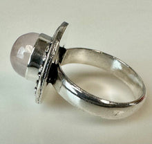 Load image into Gallery viewer, Silver Plated Rose Quartz Ring sz 7.5

