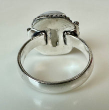 Load image into Gallery viewer, Silver Plated Rainbow Moonstone Ring sz 6
