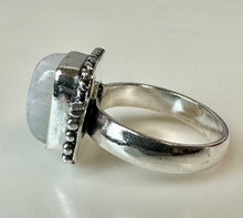 Load image into Gallery viewer, Silver Plated Rainbow Moonstone Ring sz 6
