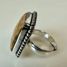 Load image into Gallery viewer, Silver Plated Rutilated Quartz Ring (Adjustable)
