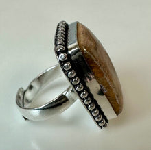 Load image into Gallery viewer, Silver Plated Rutilated Quartz Ring (Adjustable)
