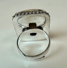 Load image into Gallery viewer, Silver Plated Rutilated Quartz Ring (Adjustable)
