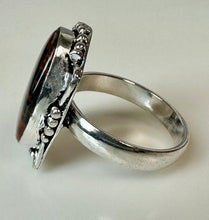 Load image into Gallery viewer, Silver Plated Mahogany Obsidian Ring sz 9.75

