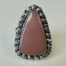Load image into Gallery viewer, Silver Plated Rose Quartz Ring (Adjustable)
