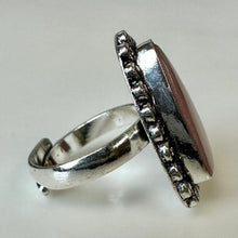 Load image into Gallery viewer, Silver Plated Rose Quartz Ring (Adjustable)
