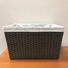 Load image into Gallery viewer, Large Brown Wicker Basket with Liner &amp; Handles (12x20x16)
