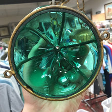 Load image into Gallery viewer, Green Murano Glass Caged Hanging Pendant Light Fixture (~16") (As-Is; Unwired)

