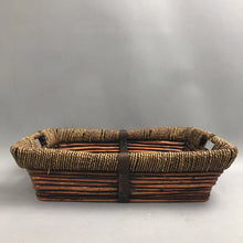 Load image into Gallery viewer, Wood &amp; Wicker Basket with Handles (4x17x12)
