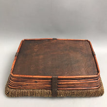 Load image into Gallery viewer, Wood &amp; Wicker Basket with Handles (4x17x12)
