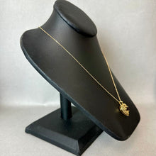 Load image into Gallery viewer, Garnet Goldtone Filigree Heart Pendant on 20" Chain
