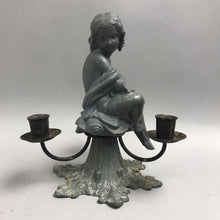Load image into Gallery viewer, Metal Candelabra Cherub 3 Candle Holder (9")
