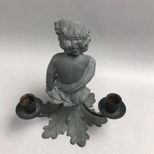 Load image into Gallery viewer, Metal Candelabra Cherub 3 Candle Holder (8")
