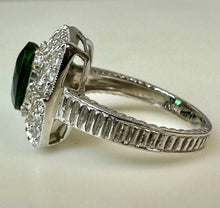 Load image into Gallery viewer, 14K White Gold Emerald White Topaz Ring sz 7 (5.2g)
