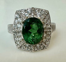 Load image into Gallery viewer, 14K White Gold Emerald White Topaz Ring sz 7 (5.2g)
