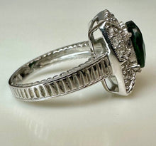 Load image into Gallery viewer, 14K White Gold Emerald White Topaz Ring sz 7 (5.2g)
