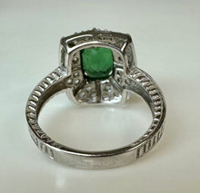 Load image into Gallery viewer, 14K White Gold Emerald White Topaz Ring sz 7 (5.2g)

