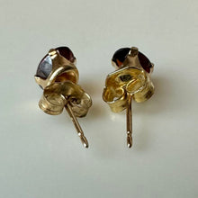 Load image into Gallery viewer, 14K Gold Garnet Stud Earrings (0.6g)
