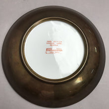 Load image into Gallery viewer, Vintage Canton Ware Pewter &amp; Porcelain Red &amp; Blue Bowl Hong Kong (9")
