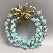 Load image into Gallery viewer, Verdigris Metalwork Copper Leaf Motif Wall Art Wreath with Bow (9")
