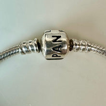 Load image into Gallery viewer, Pandora Moments Sterling Snake Chain Charm Bracelet w/ Pandora &amp; Pandora-Style Slide Charms (8")
