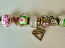 Load image into Gallery viewer, Sterling Pandora-Style Snake Chain Charm Bracelet w/ Sterling &amp; Plated Pandora-Style Slide Charms (8")

