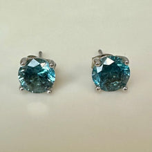 Load image into Gallery viewer, Sterling Blue Topaz Stud Earrings
