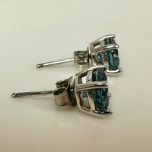 Load image into Gallery viewer, Sterling Blue Topaz Stud Earrings
