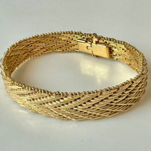 Load image into Gallery viewer, Vintage Gold Plated De Cesare Herringbone Bracelet (7.25")
