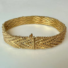 Load image into Gallery viewer, Vintage Gold Plated De Cesare Herringbone Bracelet (7.25")
