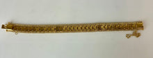Load image into Gallery viewer, Vintage Gold Plated Etched Pattern Wide Link Bracelet (8.25")
