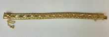 Load image into Gallery viewer, Vintage Gold Plated Etched Pattern Wide Link Bracelet (8.25")
