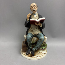 Load image into Gallery viewer, Vintage Old Man Reading 1960s Napcoware Porcellane D'Arte Figurine (8")
