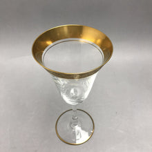 Load image into Gallery viewer, Tiffin Franciscan Minton Wine Water Glass Optic Gold (8") (6 Available)
