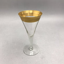 Load image into Gallery viewer, Vintage Dorothy Thorpe Glass Gold Band Wine Glass (6") 9 Available
