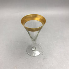Load image into Gallery viewer, Vintage Dorothy Thorpe Glass Gold Band Wine Glass (6") 9 Available
