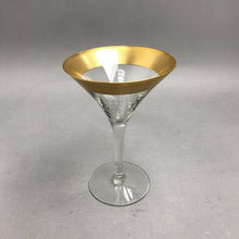 Load image into Gallery viewer, Vintage Dorothy Thorpe Glass Gold Band Wine Glass (6") (7 Available)
