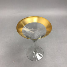 Load image into Gallery viewer, Vintage Dorothy Thorpe Glass Gold Band Wine Glass (6") (7 Available)

