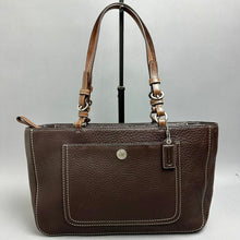 Load image into Gallery viewer, Coach Espresso Pebbled Leather Chelsea East West Shoulder Tote Purse (8x13x3")
