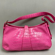 Load image into Gallery viewer, Y2K BCBG Hot Pink Croc Embossed Leather Shoulder Bag Purse (6x12x3")
