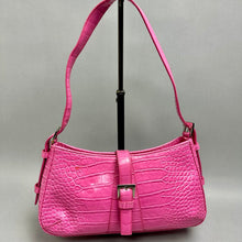 Load image into Gallery viewer, Y2K BCBG Hot Pink Croc Embossed Leather Shoulder Bag Purse (6x12x3")
