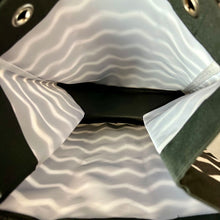 Load image into Gallery viewer, Thirty One Black &amp; White Zig Zag Print Nylon Ultility Tote Purse NWT (14x12x9")
