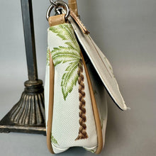 Load image into Gallery viewer, Vintage Festival Beige Palm Tree Print Faux Leather Trim Shoulder Bag Purse (6x9x2")
