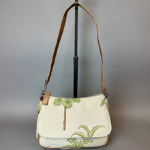Load image into Gallery viewer, Vintage Festival Beige Palm Tree Print Faux Leather Trim Shoulder Bag Purse (6x9x2")

