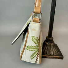 Load image into Gallery viewer, Vintage Festival Beige Palm Tree Print Faux Leather Trim Shoulder Bag Purse (6x9x2")
