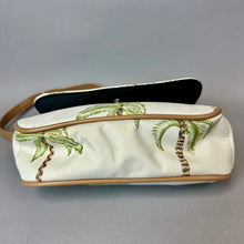Load image into Gallery viewer, Vintage Festival Beige Palm Tree Print Faux Leather Trim Shoulder Bag Purse (6x9x2")
