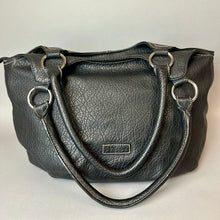 Load image into Gallery viewer, Strada Black Faux Leather Hobo Bag Shoulder Purse (11x17x5")
